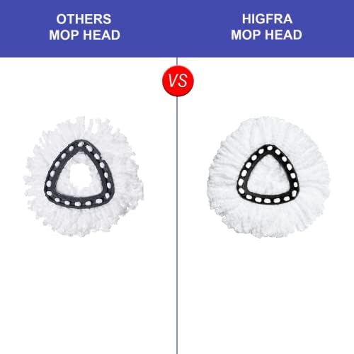 Higfra Spin Mop Refill 6 Pack Microfiber Replacement Head