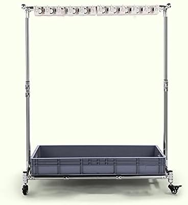 Stainless Steel Broom Mop Holder with 24 Hooks