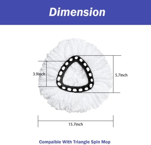 Higfra Spin Mop Refill 6 Pack Microfiber Replacement Head