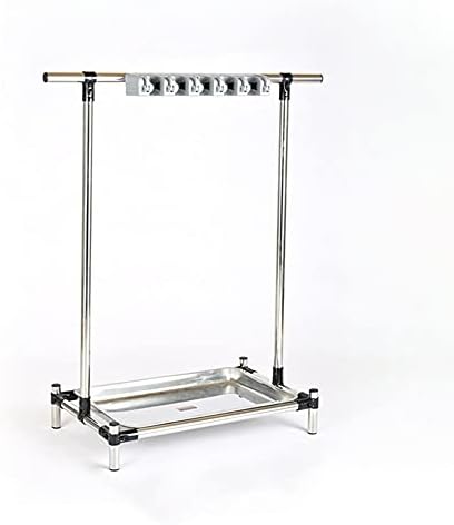 SHIJINHAO Broom Mop Holder with 6 Hooks and Sliding Design