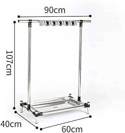 SHIJINHAO Broom Mop Holder with 6 Hooks and Sliding Design