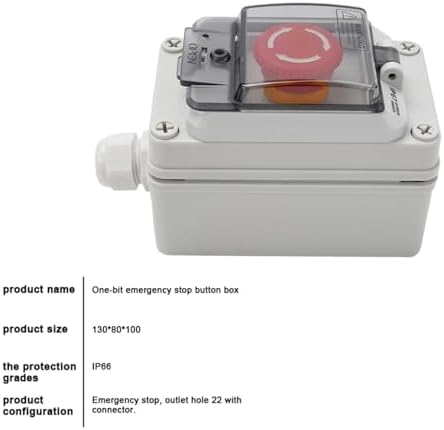 Marebm E-Stop Push Switch with Plastic Box 1