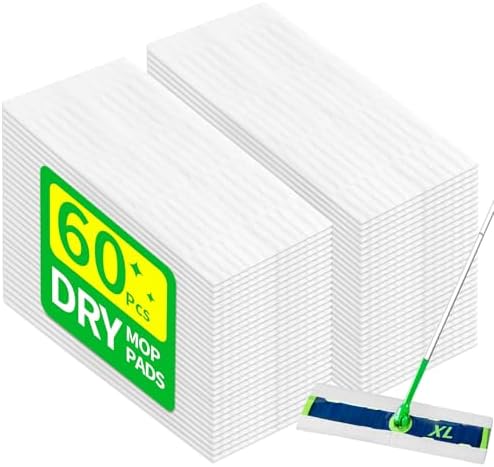 FURCIELOS XL Dry Sweeping Cloths for Swiffer Mop 60 Count Replacement Pads