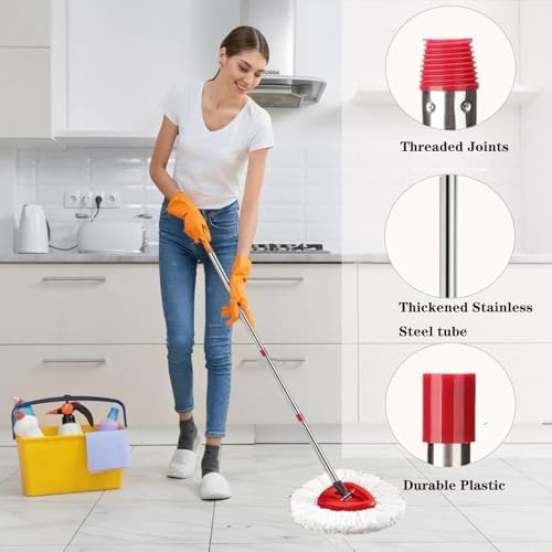 Generic Mop Handle Replacement 4 Section Red 30 to 58 1