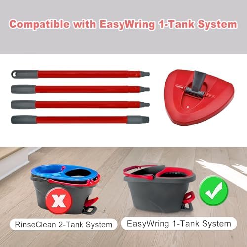 Hezane 4-Section Spin Mop Handle Base Set