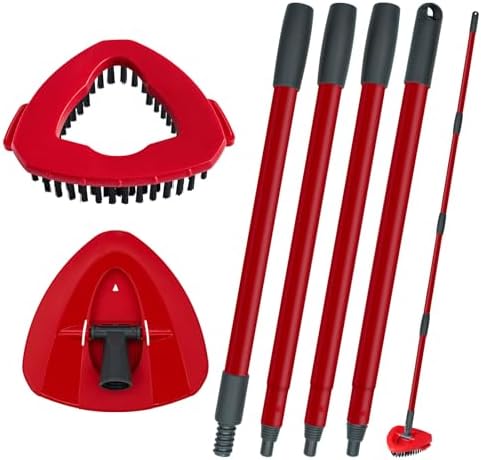 DLAIMI Mop Handle Replacement with Scrubber Brush and Base