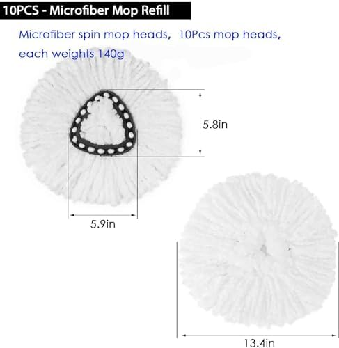 High-PQ 10Pack Microfiber Spin Mop Heads