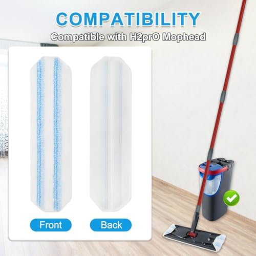 Yuunaie 4-Pack Mop Pads for O-Cedar H2prO Flat Mop