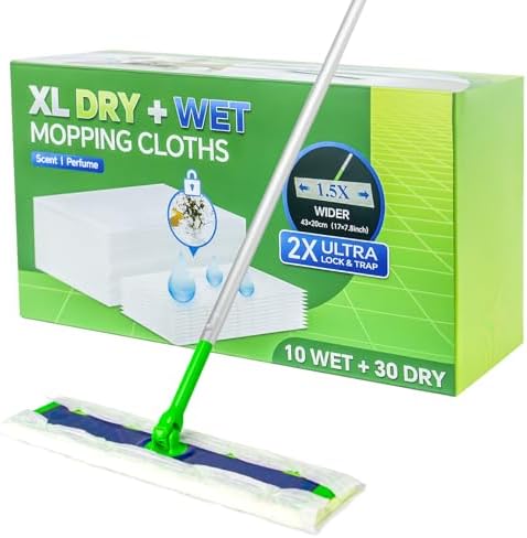 SAUAUSUN 40 Count XL Mopping Cloths Kit for Swiffer Sweeper XL