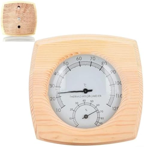 Marebm 2 in 1 Wooden Sauna Thermometer and Hygrometer