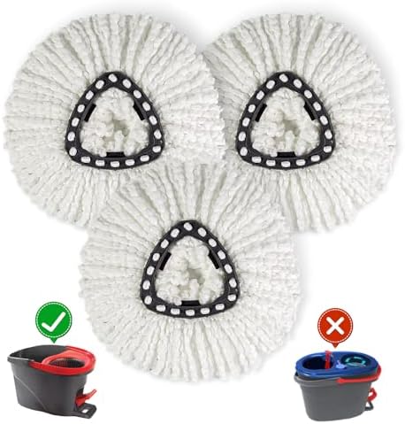 3 Pack HUMUTA Mop Replacement Heads for O Cedar Spin Mop