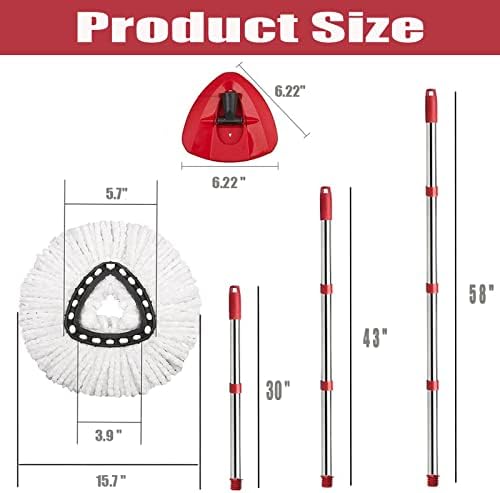 O-Cedar Spin Mop Replacement Head Set with Handle and Base