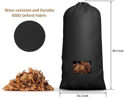 Marebm Lawn Mower Leaf Bag Reusable 420D Oxford 787x511in