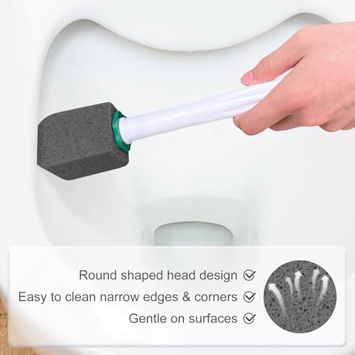 Xuelimei 12pcs Pumice Stone Set with 2pcs Long Handle Toilet Brush