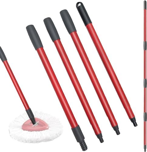Qulable Spin Mop Replacement Handle - 4-Section Adjustable 30 to 58 Mop Stick