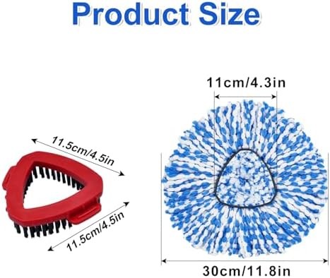 GFRED Spin Mop Refill Scrub Brush Replacement Heads for O Cedar RinseClean