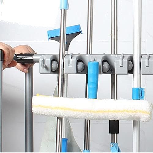 SHIJINHAO Mop and Broom Holder 360 Movable Storage Trolley with Universal Wheels