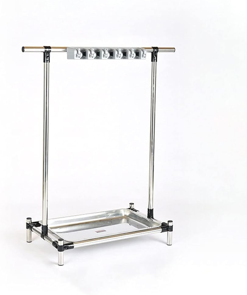 SHIJINHAO Broom Mop Holder with 6 Hooks and Sliding Design