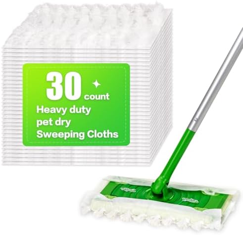 YHOVID Heavy Duty Dry Mop Pads for Swiffer 30 Count Replacement