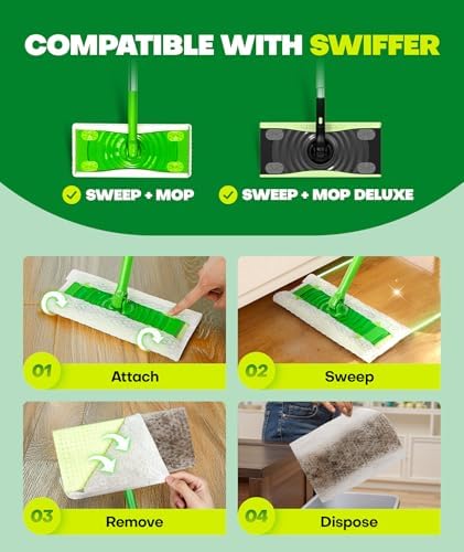 Domudy 60 Count Dry Sweeping Cloths Refills for Swiffer 1