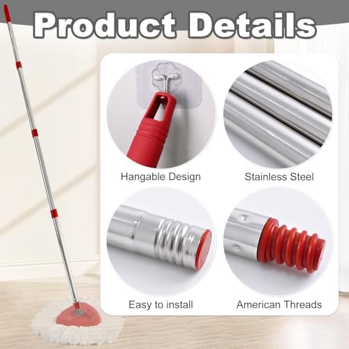 4-Section Spin Mop Handle Replacement