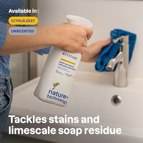 ATTITUDE Bathroom Cleaner Spray 271 Fl Oz EWG Verified Plant-Based Vegan