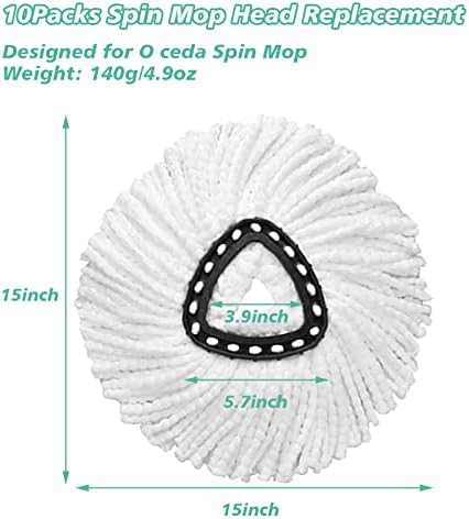 10PCS Spin Mop Replacement Heads 100 Microfiber