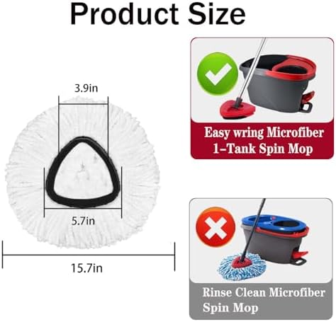 Fazlynyi 4 Pack Mop Replacement Heads for O-Ceda