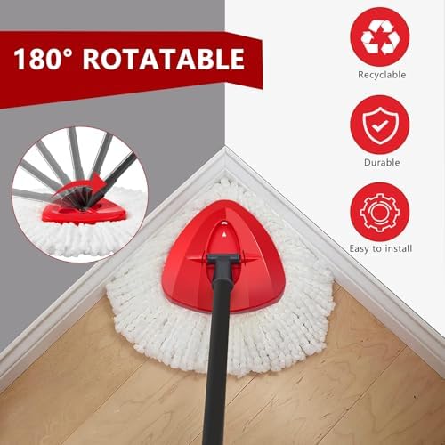JIUMEE EasyWring 1-Tank Mop Replacement Head Red Base 1pcs