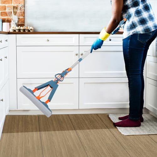 Ipetboom Reusable Sponge Mop with Long Handle
