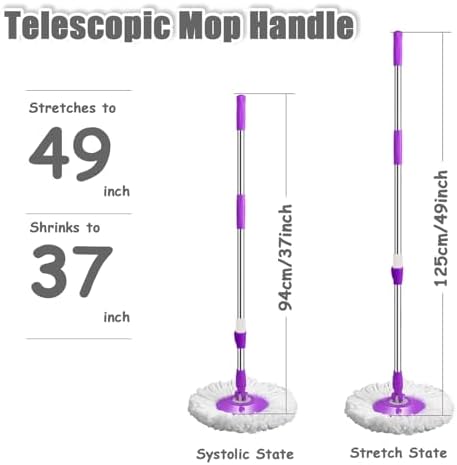 Midremer Spin Mop Replacement Handle 49-inch