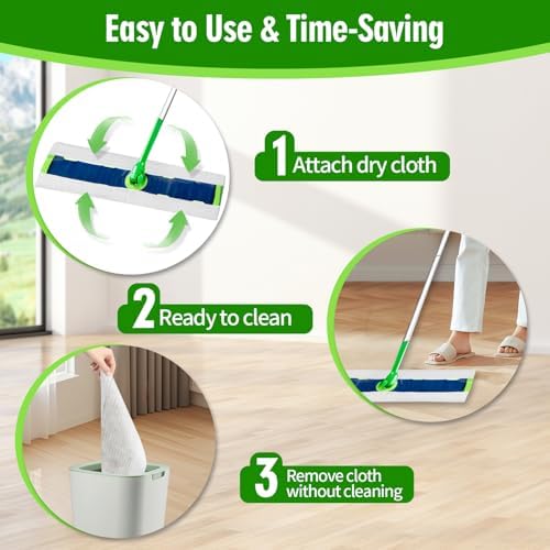 FURCIELOS XL Dry Sweeping Cloths for Swiffer Mop 60 Count Replacement Pads