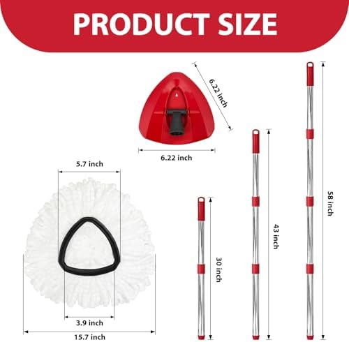 Nuorest Spin Mop Replacement Set for Oceda EasyWring