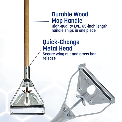 Carlisle 4034000 Wood Mop Handle with Metal Head