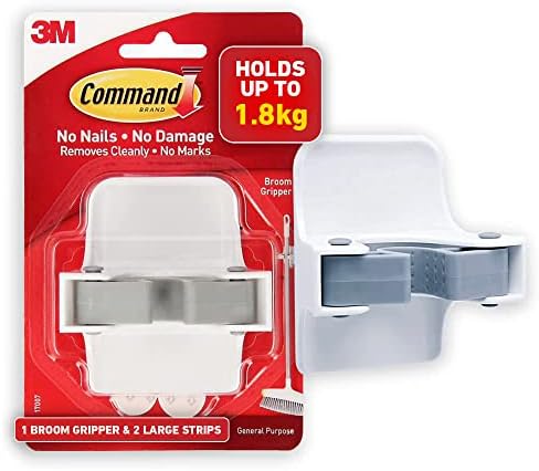 Command Broom and Mop Wall Hook No Tools Damage Free Holder
