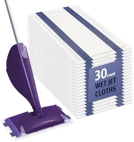 AIR U Disposable Mop Pad Refills for Swiffer Wet Jet 30 Count
