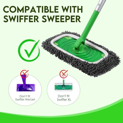 Yicotira Reusable Wet Pads Refill for Swiffer Sweeper Mop 6 Pack