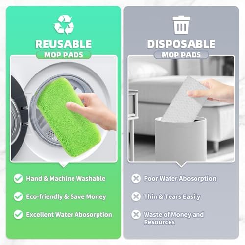Nicemiya 8 Pack Reusable Mop Pads for Swiffer