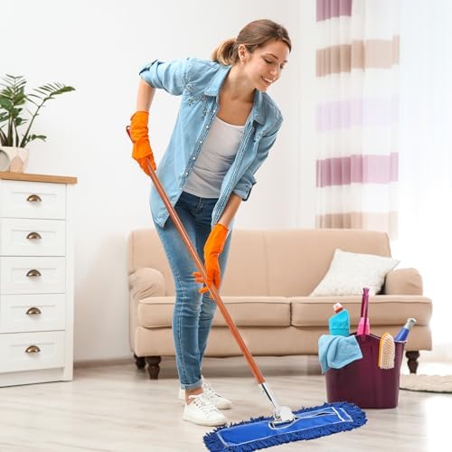 Sliner 6 Pcs Clip on Dust Mop Handle - 512 Inch Mop Stick Replacement