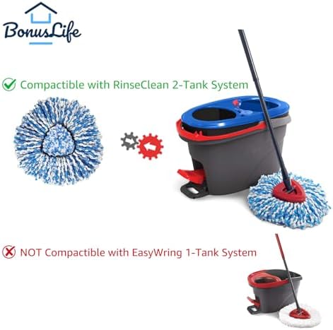 BonusLife Mop Refill Set for RinseClean 2-Tank System 1