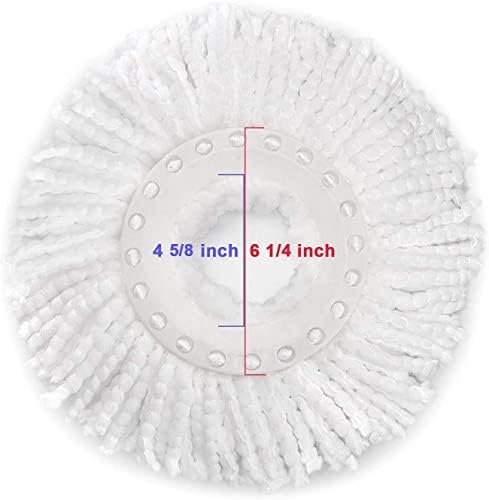 Tidy Monster 6 Pack Spin Mop Replacement Heads - Microfiber Mop Refills White