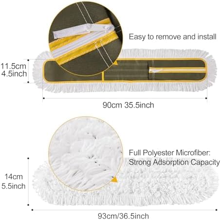 36 Inch Microfiber Mop Pads Replacement for CLEANHOME Industrial Dust Mop
