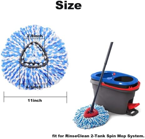 HANZENMA Spin Mop Replacement Head 4 Pack