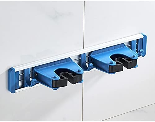SHIJINHAO Broom Mop Holder Hook Wall Mount 35cm Blue