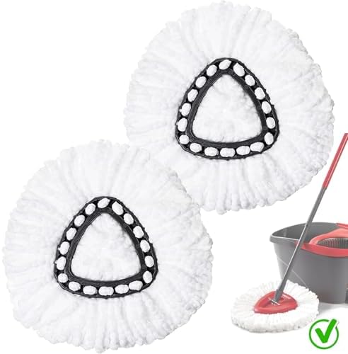 SUOSEC Spin Mop Replacement Heads 2 Pack