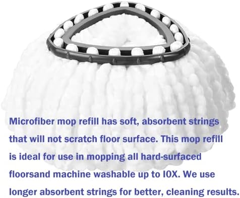 Higfra Spin Mop Refill 6 Pack Microfiber Replacement Head