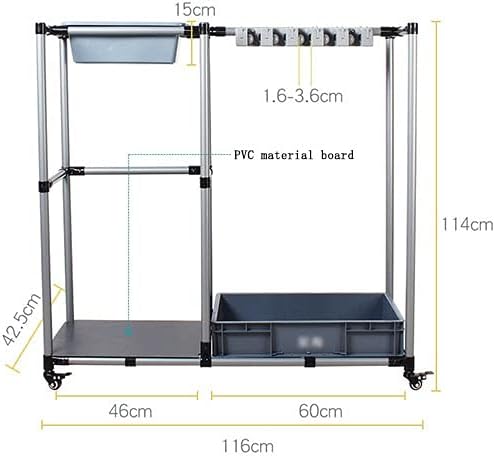 SHIJINHAO Mop and Broom Holder 360 Movable Storage Trolley with Universal Wheels