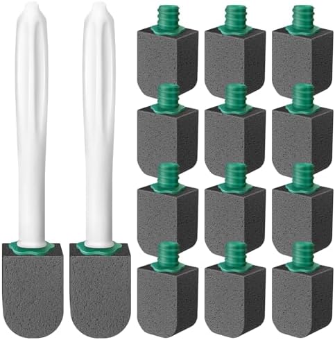 Xuelimei 12pcs Pumice Stone Set with 2pcs Long Handle Toilet Brush