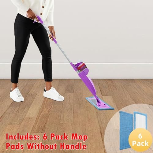 NIXOOT 6 Pack Reusable Microfiber Mop Refill Pads