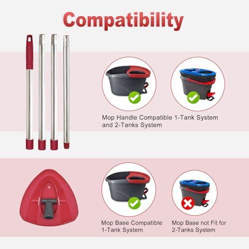 4-Section Stainless Steel Mop Handle Base for O Cedar
